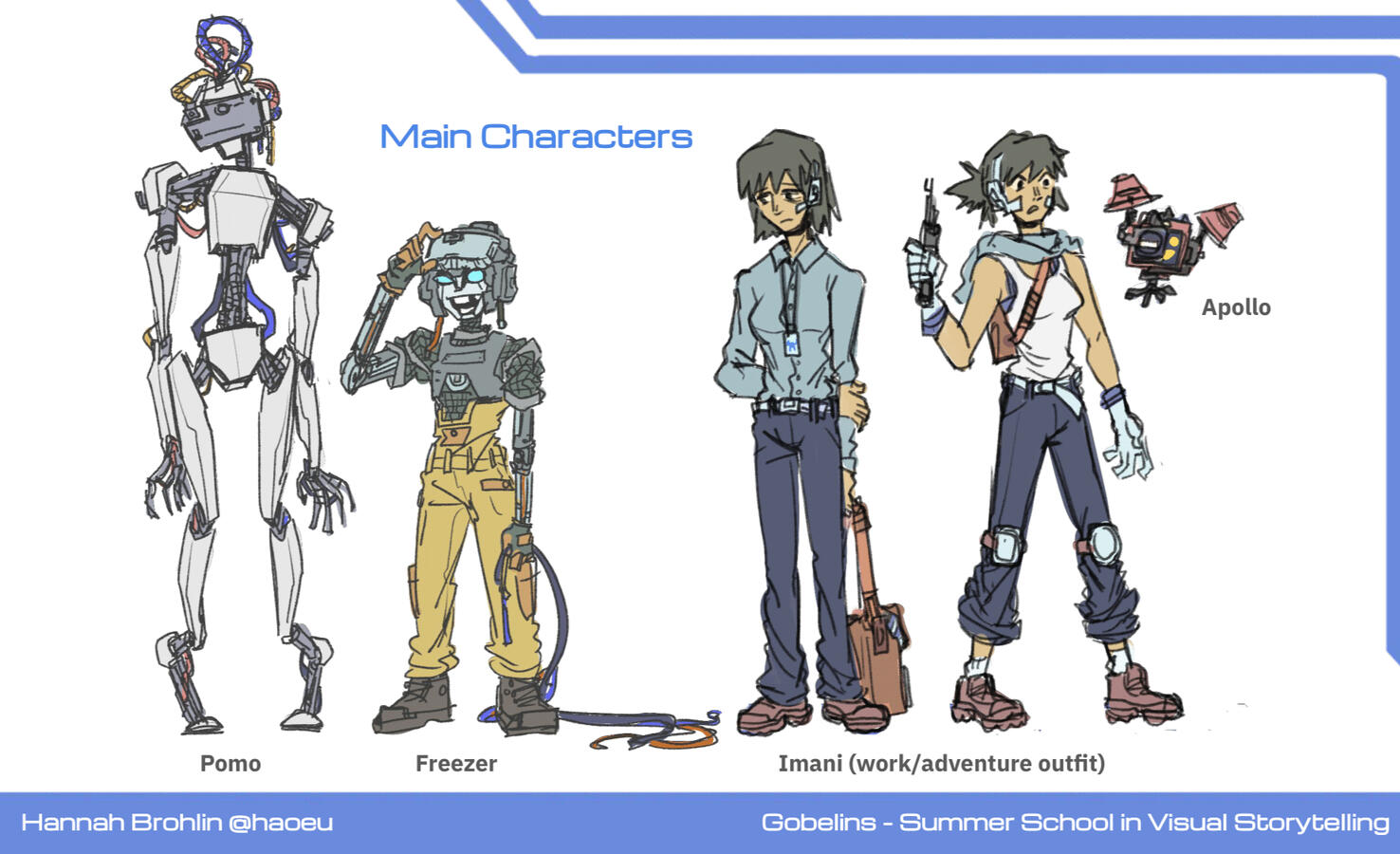 Gobelins Pitch - Friends with Robots - Character Design